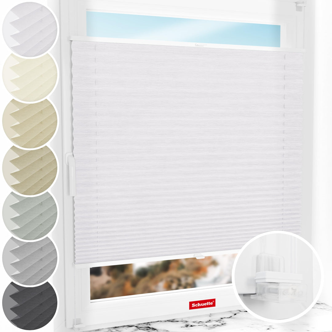 Schuette® Plissee ohne Bohren ● Dolomite Kollektion: Cold Morning (Grau) ● 60x100cm (Breite x Höhe)