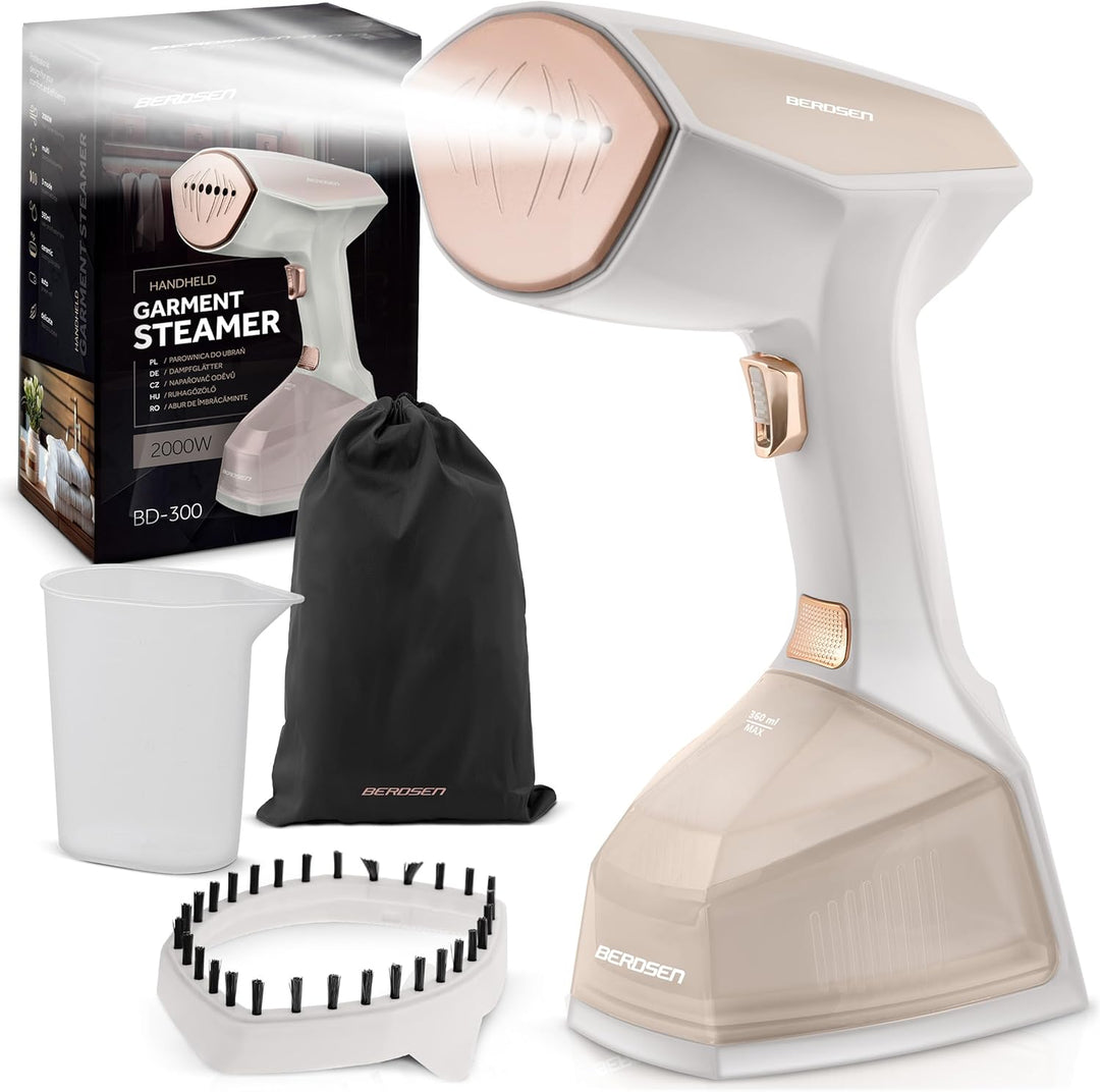 Berdsen Dampfglätter Steamer Dampfbügel Reise 2000 W Dampfsteuerung Dampfleistung 45 g/min LCD Set M