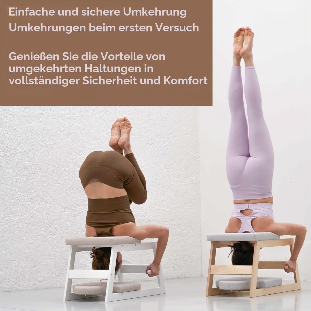 Meanwsood Kopfstandhocker Yoga Stuhl Yoga hocker Fitnessbank Einfache und sichere Umkehrungen Made i