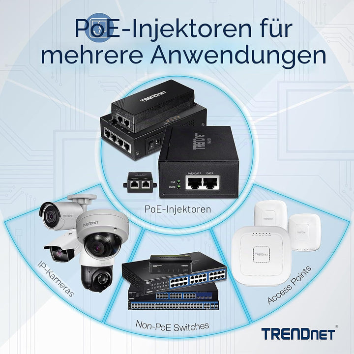 TRENDnet TPE-147GI 65W 4-Port Gigabit PoE+ Injector Ultra 4 Port Injektor, Ultra 4 Port Injektor