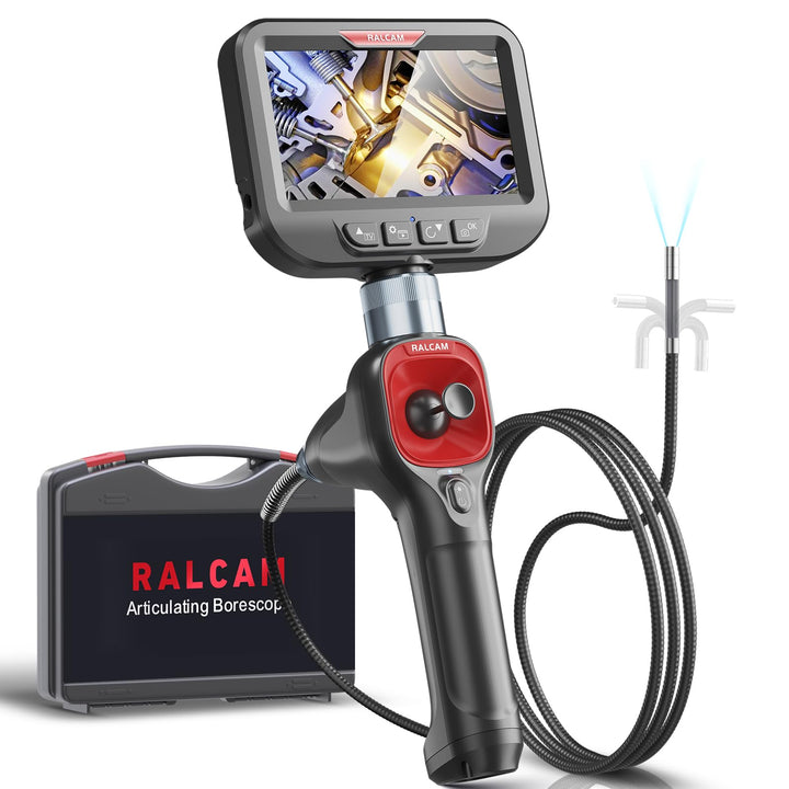 Ralcam Endoskopkamera 6,2mm Endoscope Camera - 360° Endoskop Schwenkbarer 4,3" HD 720P Inspektionska