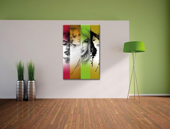 Pixxprint die vielen Geischter der Frau als Leinwandbild/Grösse: 100x70 cm/Wandbild/Kunstdruck/ferti