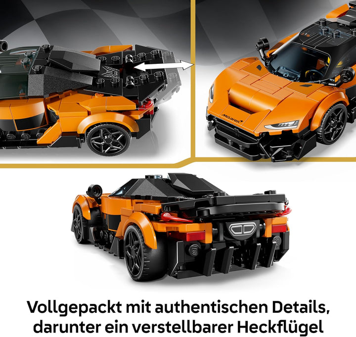 LEGO Speed Champions McLaren W1 - Modellauto mit sammelbarer Fahrer Minifigur - Geburtstagsgeschenki