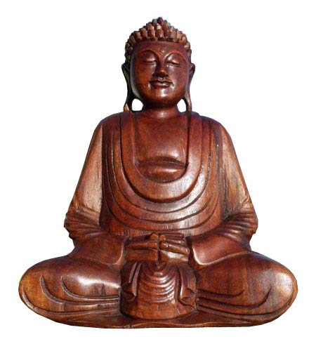 Wogeka - Super schöner 30 cm Buddha Meditation - Handarbeit aus Holz geschnitzt als besondere Gesche