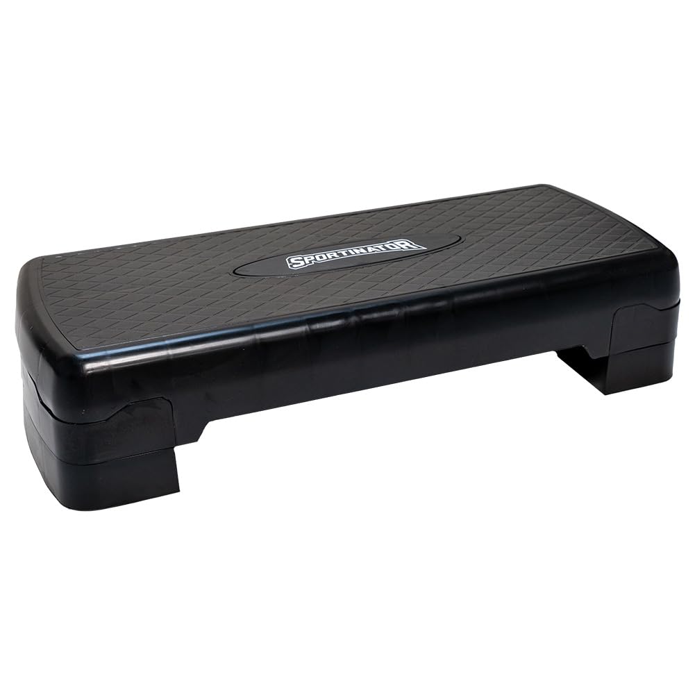 SPORTINATOR® Fitness Stepper höhenverstellbarer von 10 bis 15 cm, kompaktes Design aus Kunststoff mi