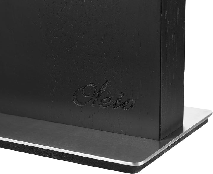 Oleio Magnetischer Messerblock aus Kautschukholz, schwarz, beidseitig magnetisch, mit rutschfestem E