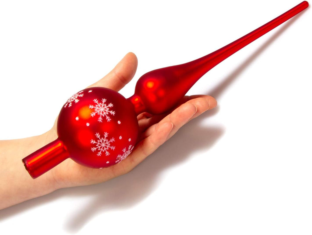 com-four® Weihnachtsbaumspitze matt - Christbaumspitze aus echtem Glas für Weihnachten - Tannenbaums