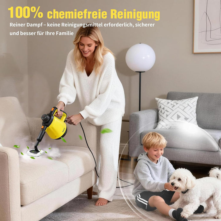 Multifunktionaler Dampfreiniger, Hand Dampfreiniger, 1200 W Handdampfer zum Reinigen mit 450 ml Wass