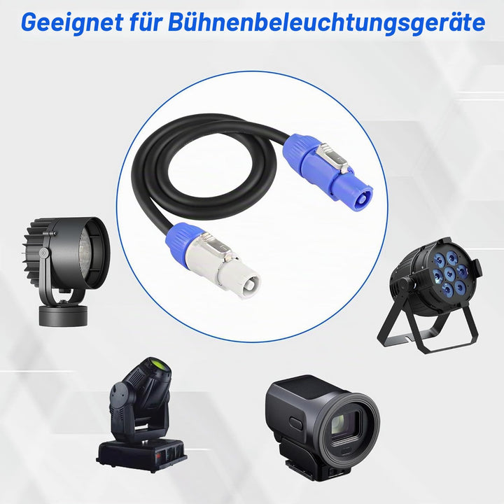 XMSJSIY PowerCon-Stromkabel AC PowerCon Eingang zu Ausgang 12AWG 3-Pin-Stromverlängerungskabel für L