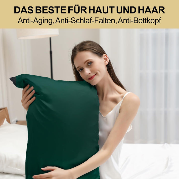 ZIMASILK Kissenbezug aus 100% Seide für Haare und Haut. Doppelseitige 19 Momme Reine Maulbeerseide K