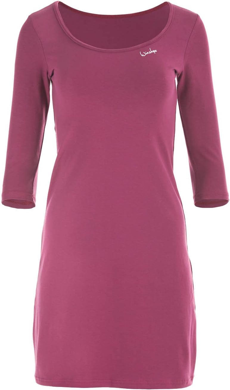 Winshape Damen Zeitloses 3/4-Arm-A-Linien-Minikleid WK2 Street Style Sport Freizeit Minikleid, berry