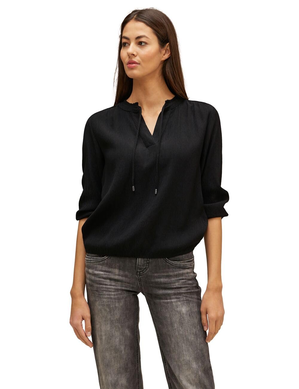 Street One Damen Tunika Bluse 36 Schwarz, 36 Schwarz