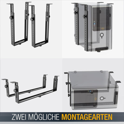 RICOO PC Rechner Halterung für Untertisch Schreibtisch Computer Montage TRH-02 CPU Gehäuse Halter bi