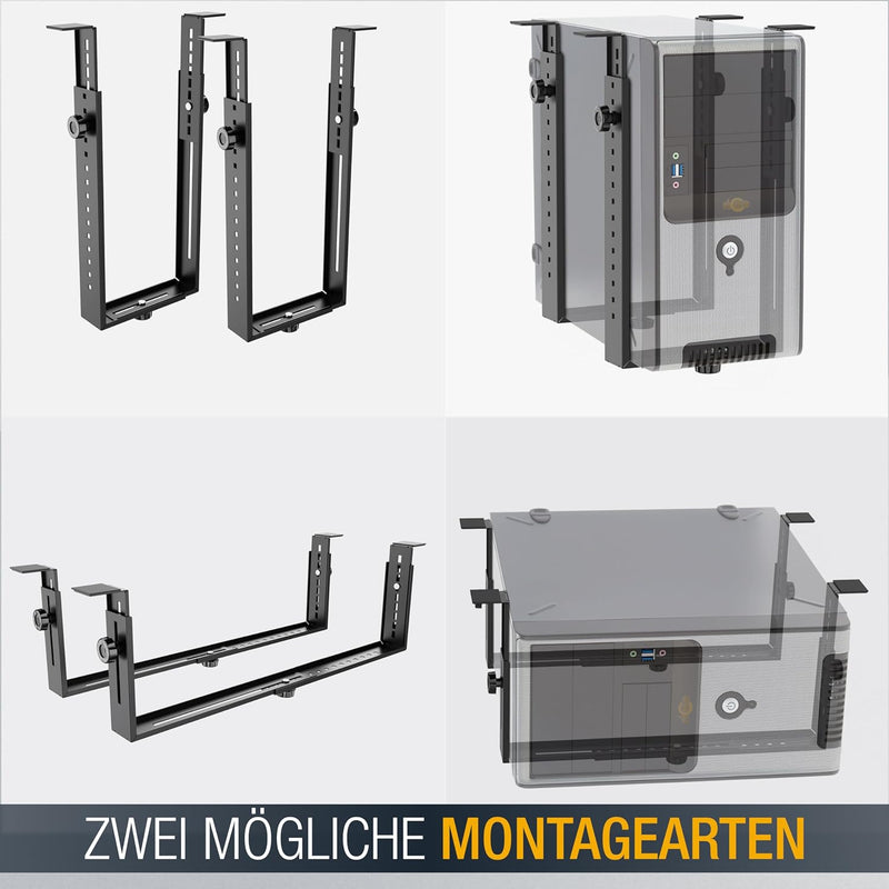 RICOO PC Rechner Halterung für Untertisch Schreibtisch Computer Montage TRH-02 CPU Gehäuse Halter bi
