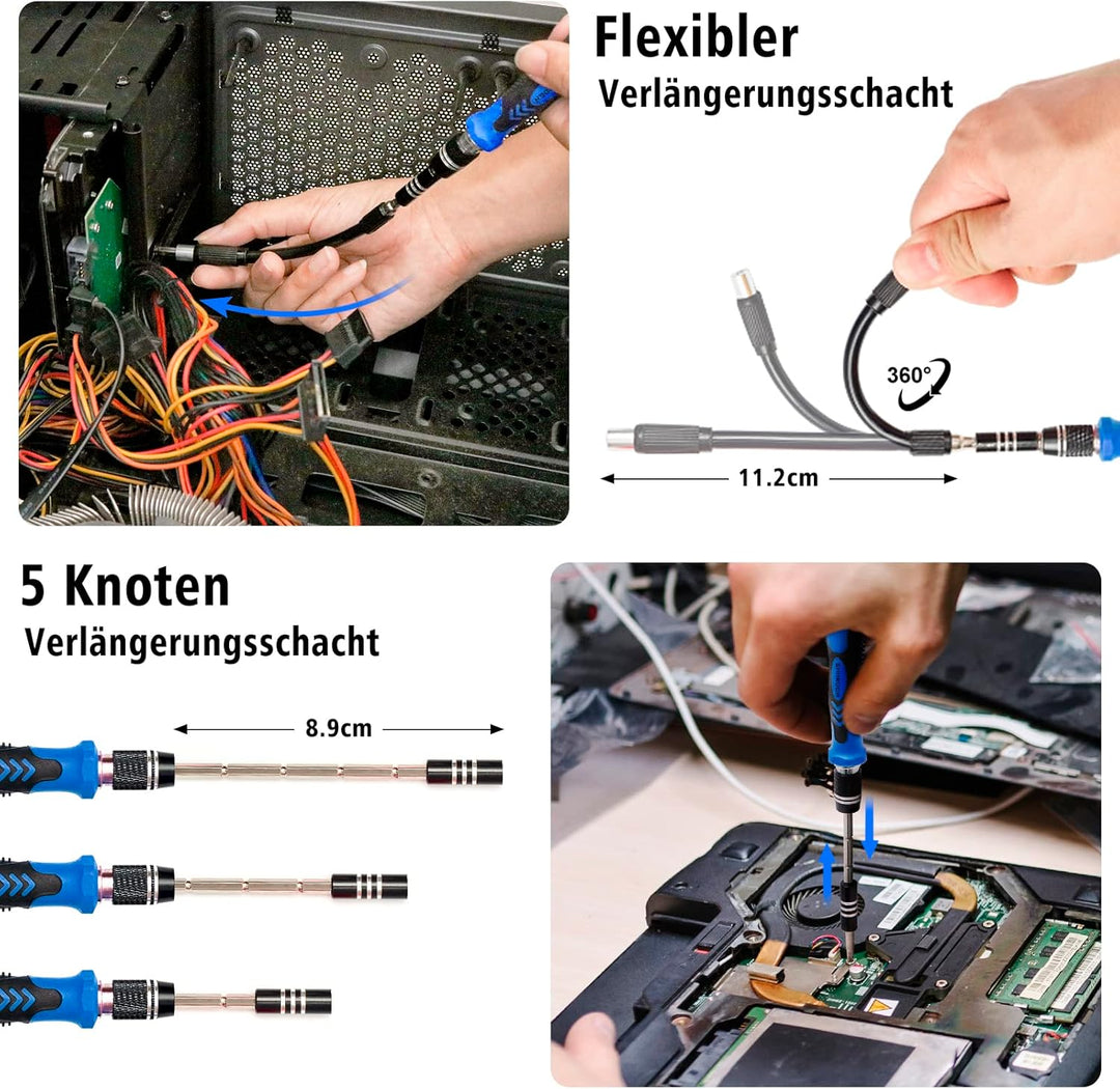 SHARDEN Feinmechaniker Schraubendreher Set, 122 in 1 Mini Präzisions Werkzeug Kit mit Torx T2 T5 T6