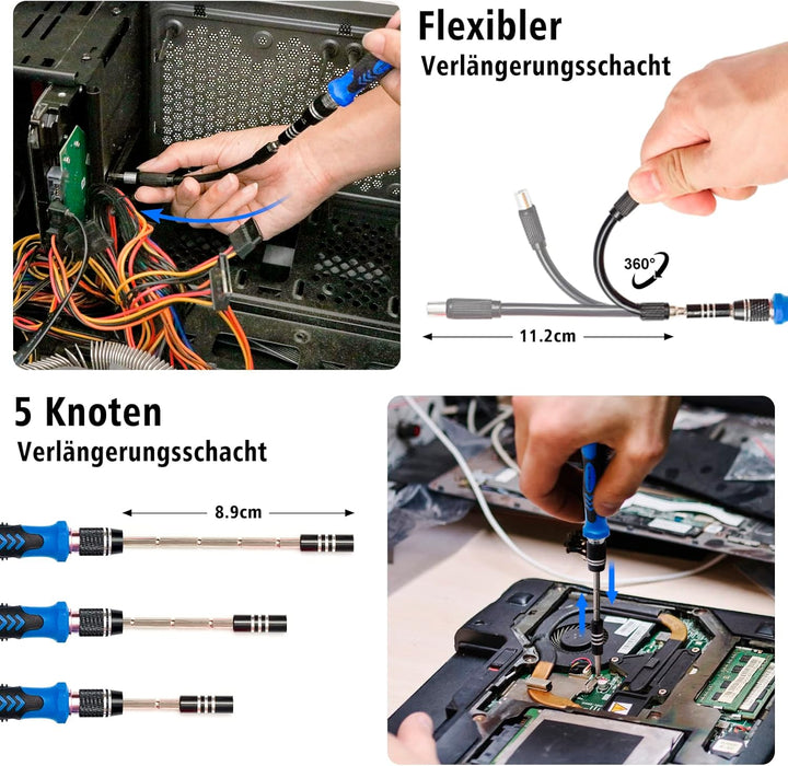 SHARDEN Feinmechaniker Schraubendreher Set, 122 in 1 Mini Präzisions Werkzeug Kit mit Torx T2 T5 T6