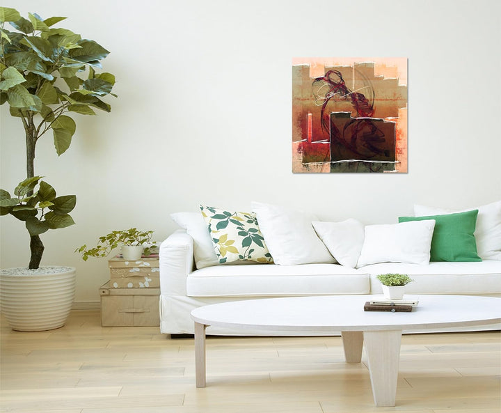 Paul Sinus Art Abstraktes Bild auf Leinwand Geometrie der Sinne Abstrakt105- dekorativer Einteiler W