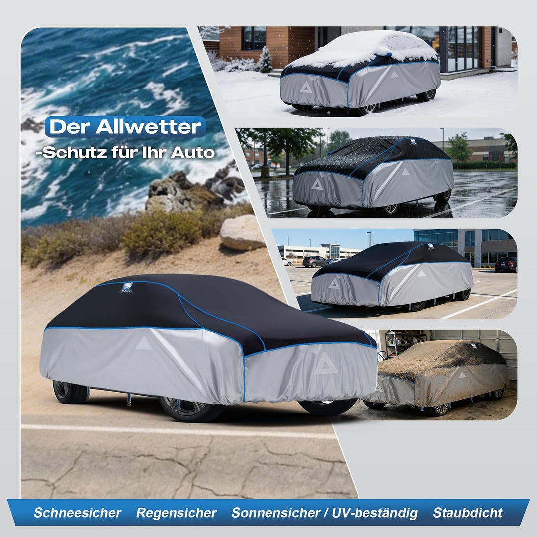 Hagelschutzplane Auto mit separater Sonnenblende,Limousine Wasserdicht Auto Autoabdeckung,Abdeckplan