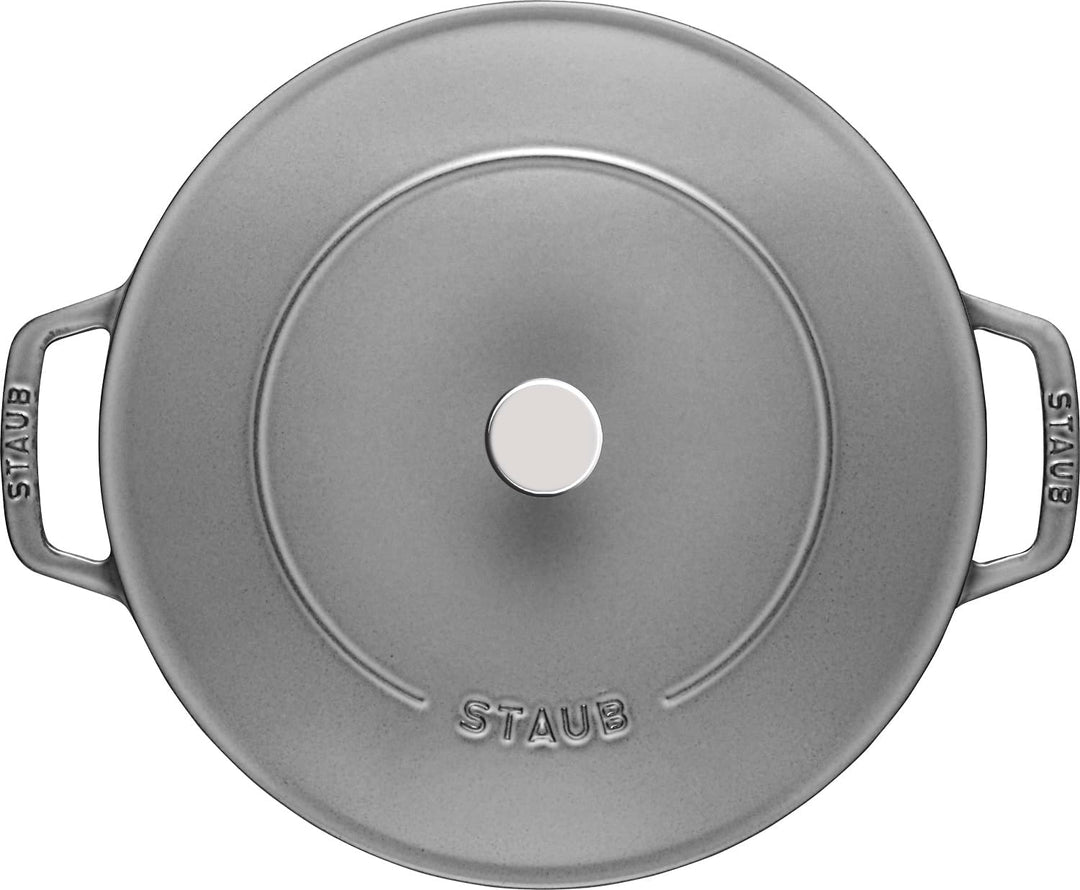 STAUB Gusseisen Bräter, Chistera Tropfenstruktur im Deckel, Rund 24 cm, 2,5 L, Graphitgrau Graphitgr