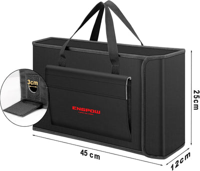 Akku Tasche Ebike Batterie Tasche Feuerfeste bis 2000°F Explosionsgeschützte Lipo Bag kompatibel mit