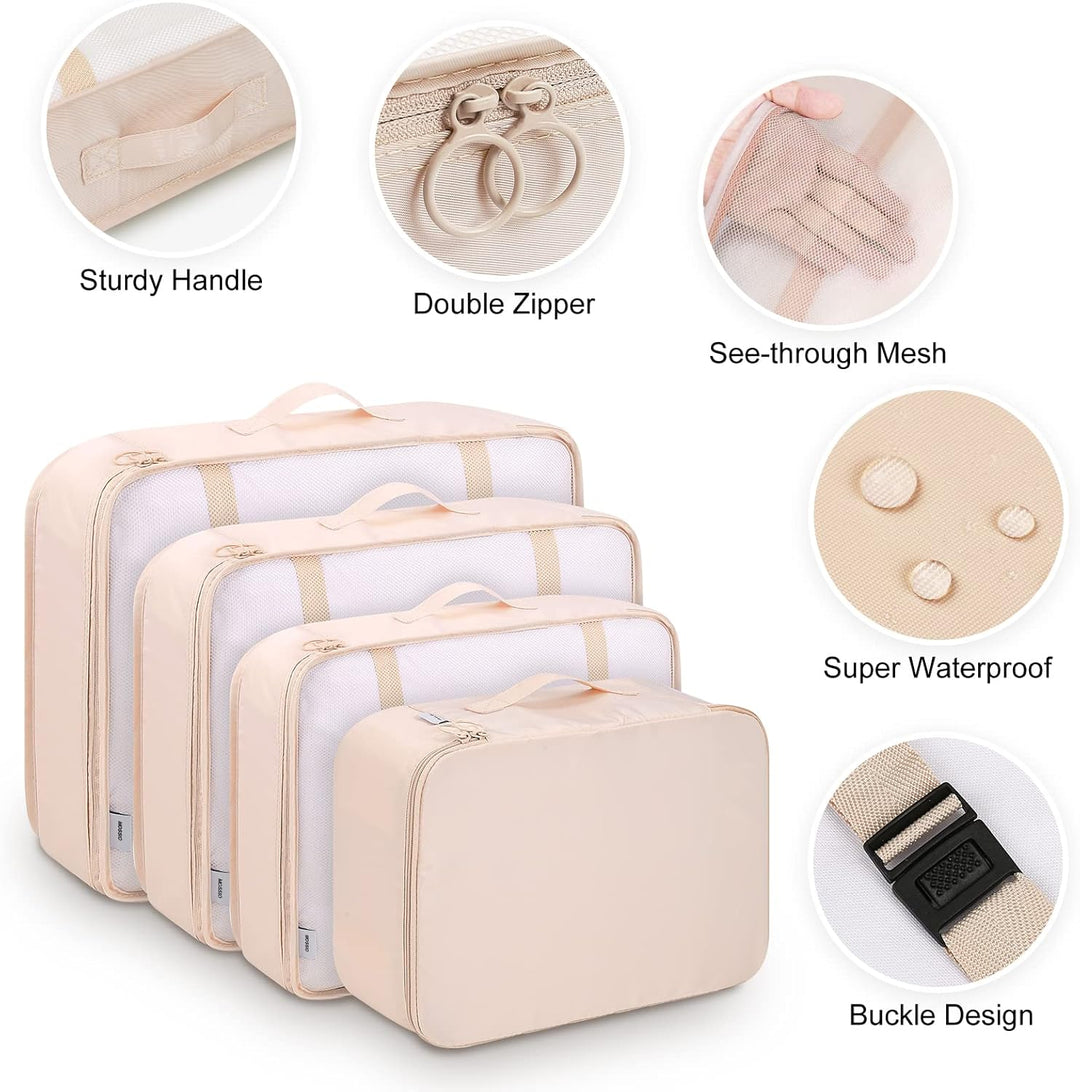 Mossio 9 Set Packwürfel mit Schuhtasche und Elektroniktasche – Gepäck-Organizer, Koffer, Reisezubehö
