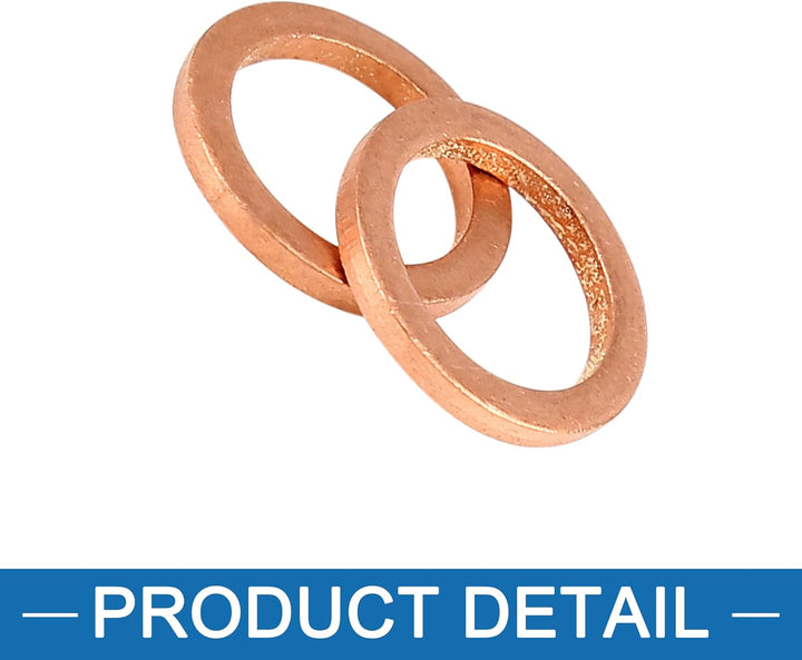 30 Stück Kupfer Scheibe Ersatz 10 x 14 x 1.5mm Flache Dichtung Ring