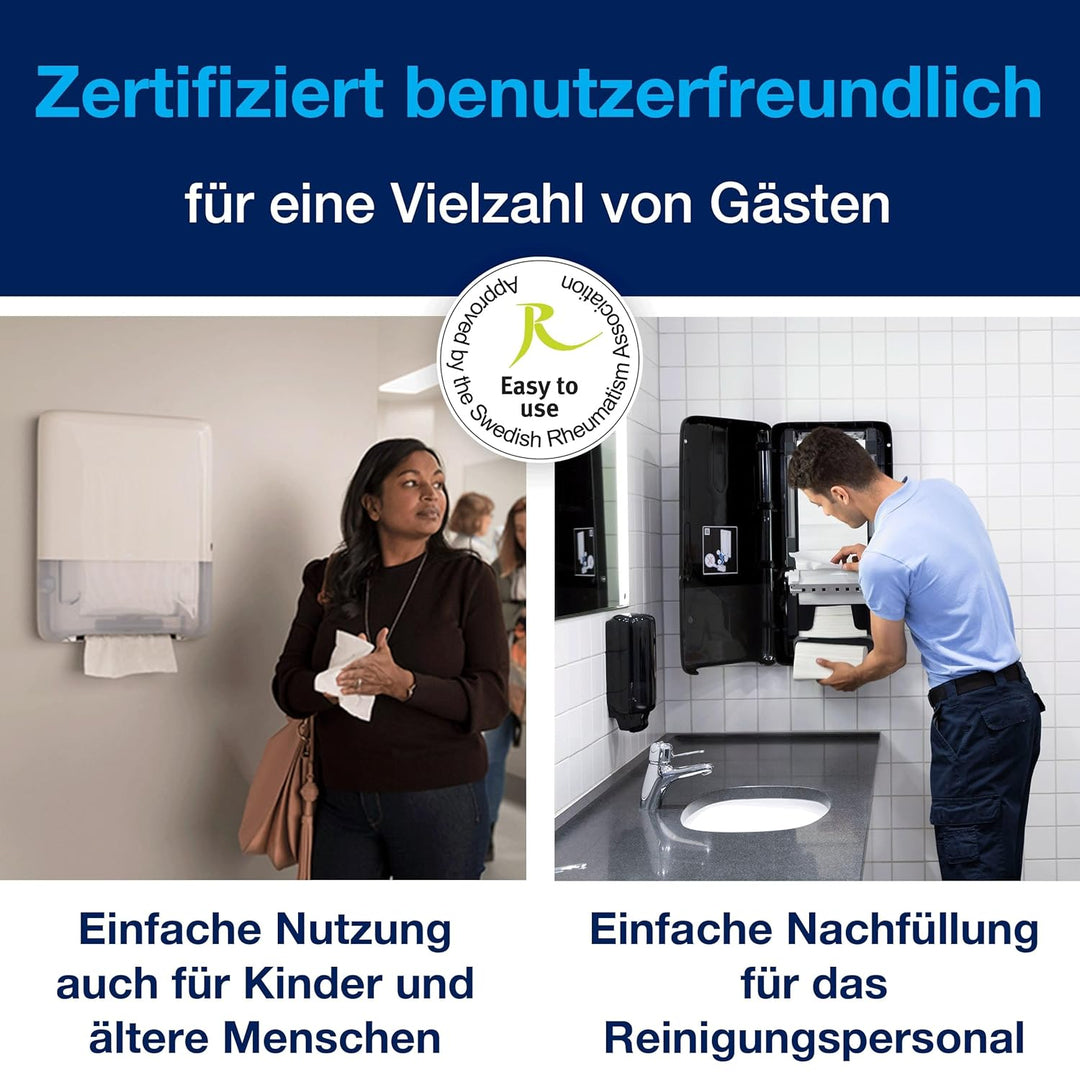 Tork PeakServe Mini-Spender für Endlos Papierhandtücher in Weiss H5 Hohe Kapazität Elevation-Design