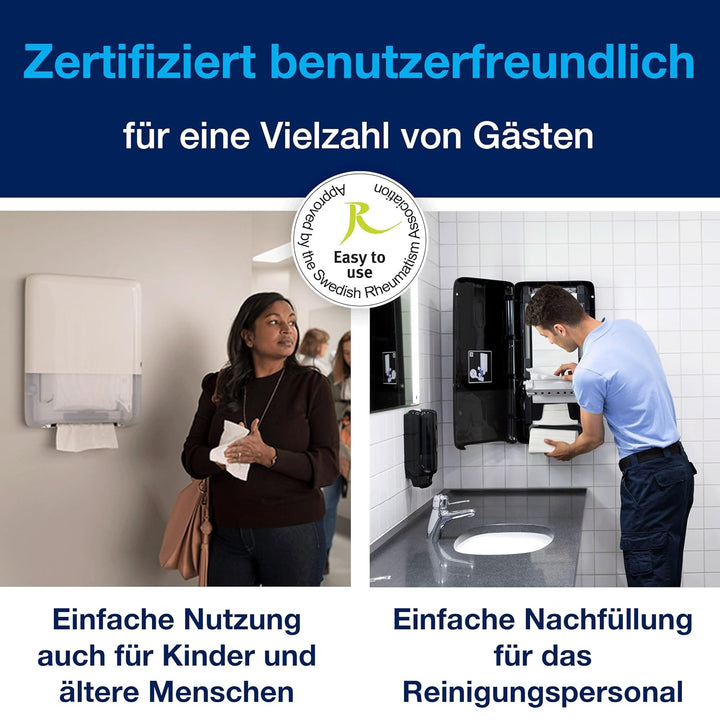 Tork PeakServe Mini-Spender für Endlos Papierhandtücher in Weiss H5 Hohe Kapazität Elevation-Design