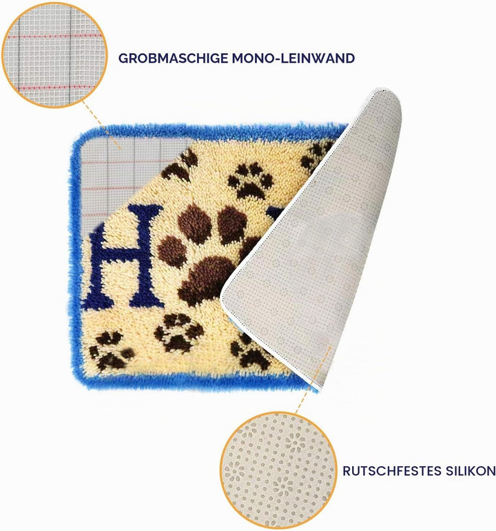 ROCKY&amp;CHAO Knüpfteppich Zum Selber knüpfen, Knüpfsets Latch Hook Kit Selbst Knüpfen Set für Kinder u