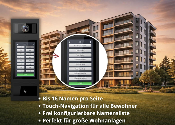 SCHUTZER Video-Türsprechanlage mit Kamera – kabelgebundene Gegensprechanlage mit 2-Draht-Bus, Іnnenm