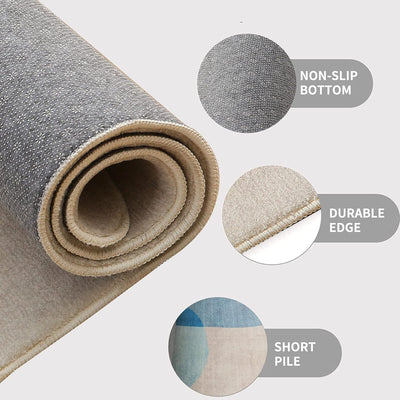 Tinyboy-hbq Kurzflor-Wohnzimmerteppich Moderne geometrische Design-Teppiche Kreismuster-Teppich, rut