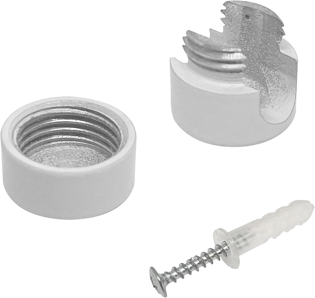 smartect Aluminium Wand- und Deckenpins für Textilkabel [4 Stück, Weiss] Deckenbefestigung mit Schra