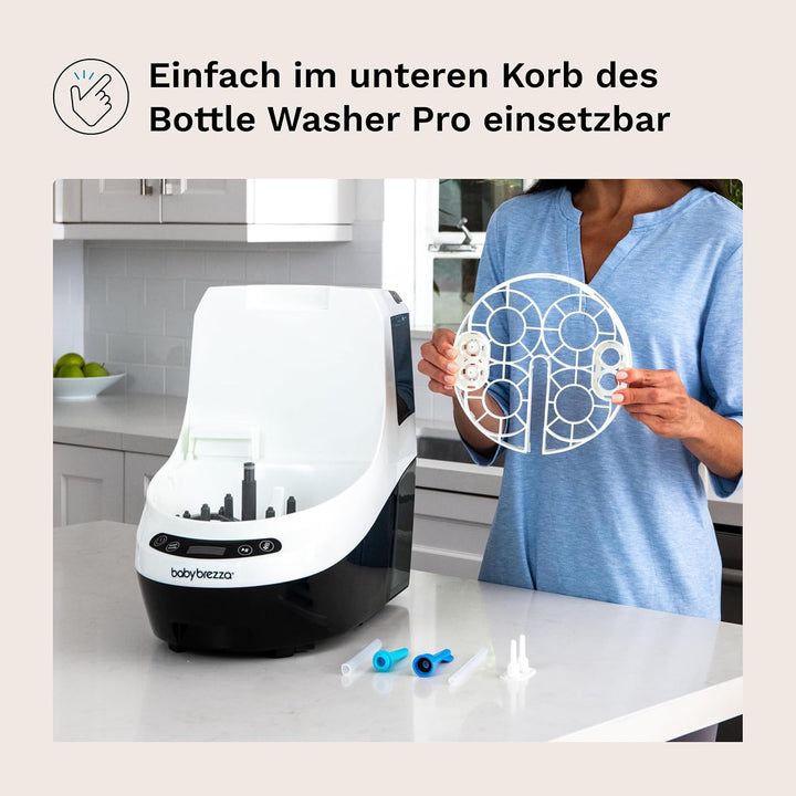 Baby Brezza Bottle Washer Pro Classic mit Strohhalm-Einsatz, schwarz