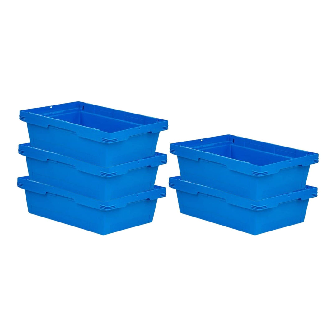 PROREGAL SuperSparSet 5x Conical Mehrweg-Stapelbehälter Blau | HxBxT 17,5x40x60cm | 29 Liter | Lager