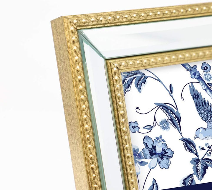 Laura Ashley Bilderrahmen, 20,3 x 25,4 cm, goldfarben, verspiegelt, mit Perlenrand, zur Wandmontage,