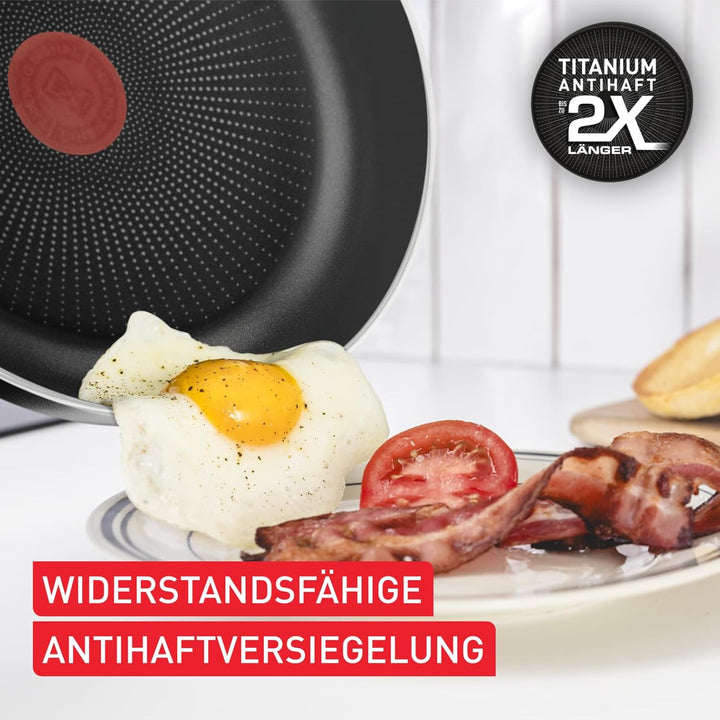Tefal C38819 Hard Titanium Essential Wokpfanne 28 cm | Antihaftversiegelung mit Titanpartikeln | The