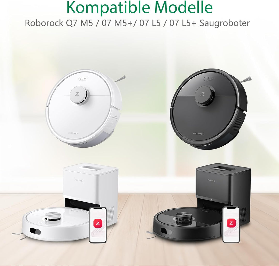 Q7M5 Zubehör für Roborock Q7 M5 / Q7 M5+ / Q7 L5 / Q7 L5+ Saugroboter Ersatzteile, 1 Hauptbürsten, 4