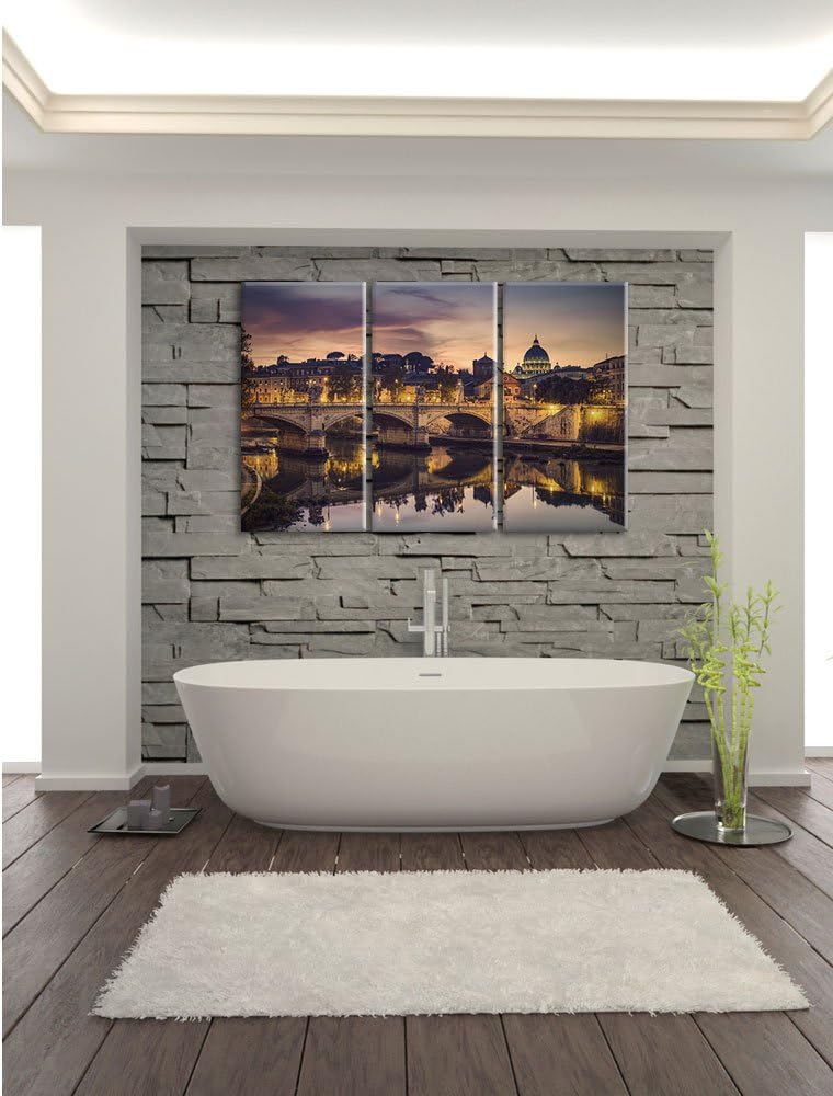 Pixxprint Rom Kathedrale St. Peter als Leinwandbild/Grösse: 3 Teilig (120x80 cm) cm/Wandbild/Kunstdr