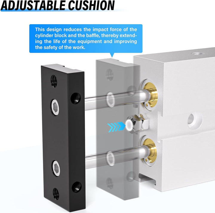 TAILONZ PNEUMATIC 16mm Bohrung 50mm Hub Doppelstange Doppeltwirkend Aluminium Druckluftzylinder TN16