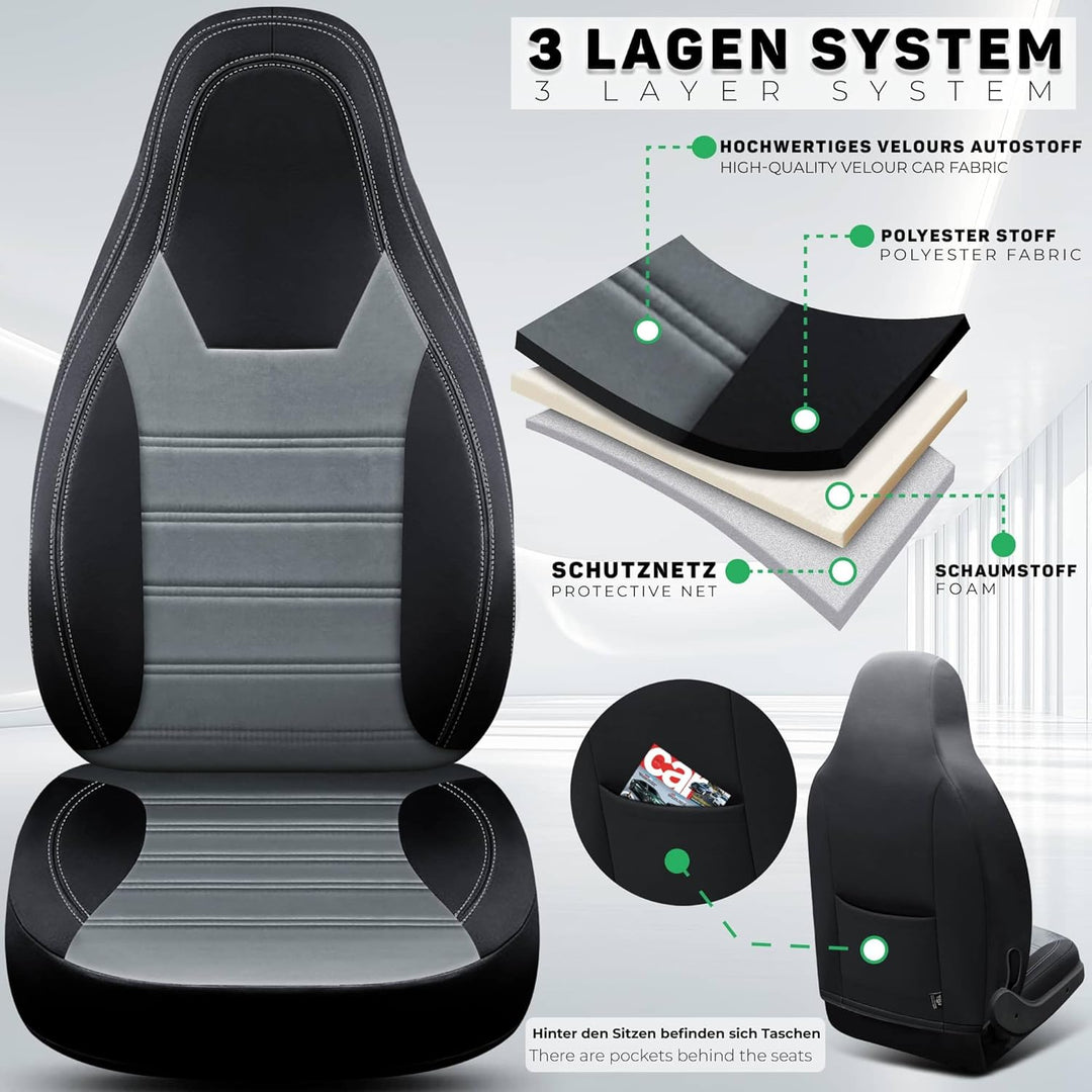 BREMER SITZBEZÜGE Wohnmobil_800 (HW1 Schwarz/Grau), HW1 Schwarz/Grau