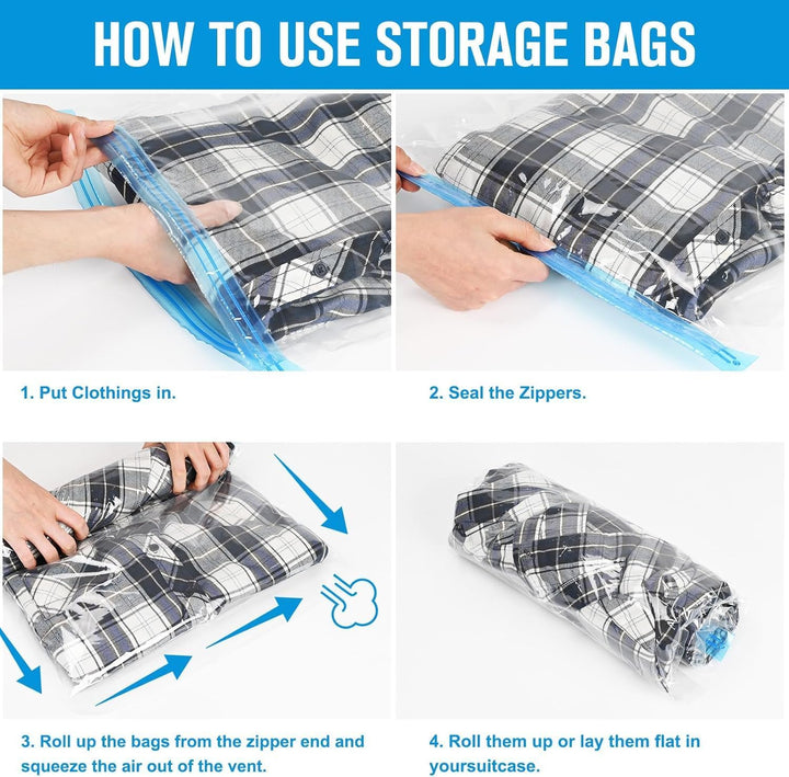 BoxLegend Vakuumbeutel 21 Stück, 4XL/4L/4M/4S/5*Travel Hand Roll Vakuum Aufbewahrungsbeutel Dichtung