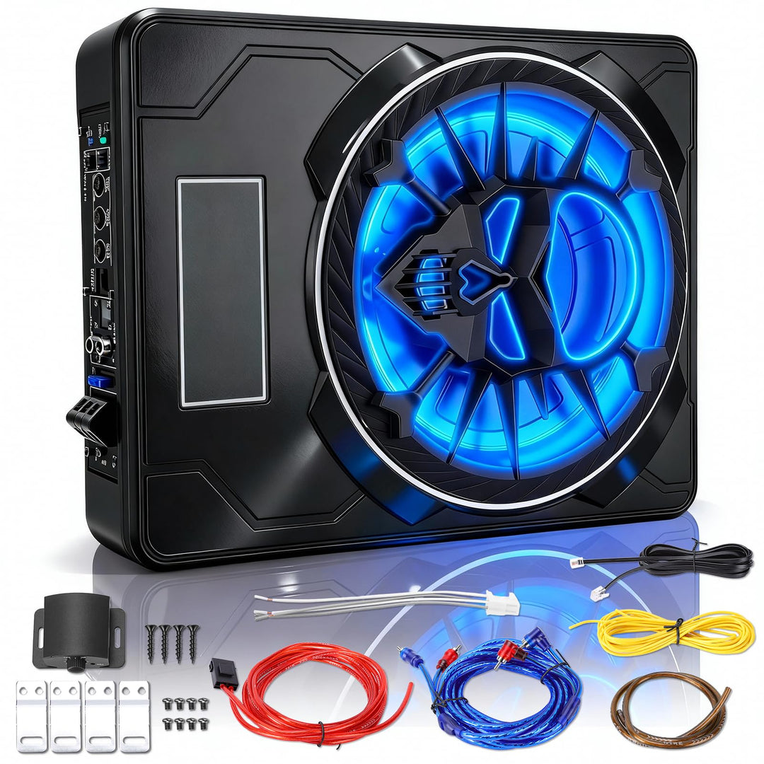 Fahrzeug Aktiver Subwoofer 10 Zoll Ultra Dünn Unter Sitz 800W Peak 220W RMS Aktives Bassmodul Integr