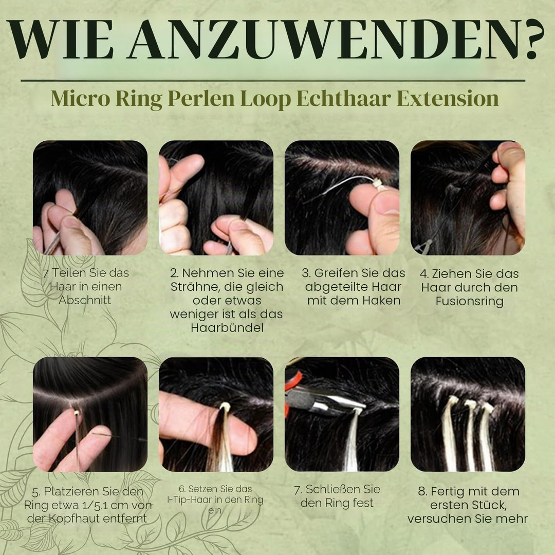 RUNATURE Remy Extensions Micro Blond Echthaar 50cm 50stück 50g Microring Loop Extensions Echthaar We