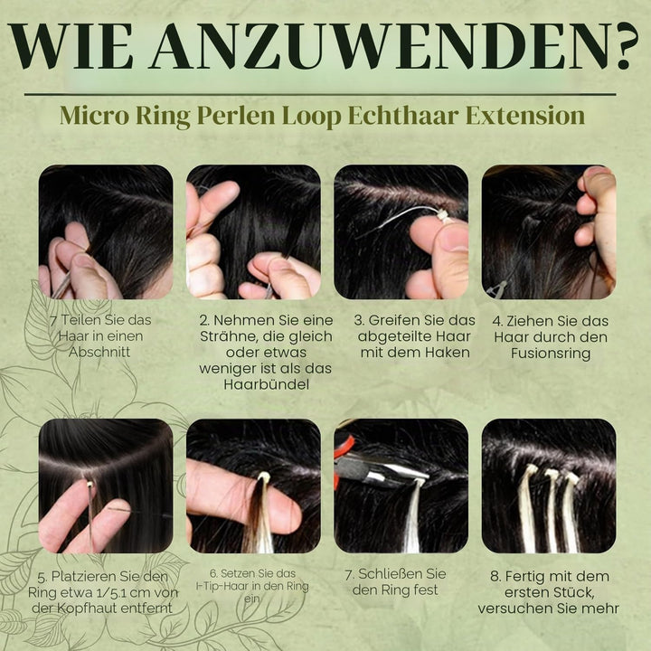 RUNATURE Remy Extensions Micro Blond Echthaar 50cm 50stück 50g Microring Loop Extensions Echthaar We