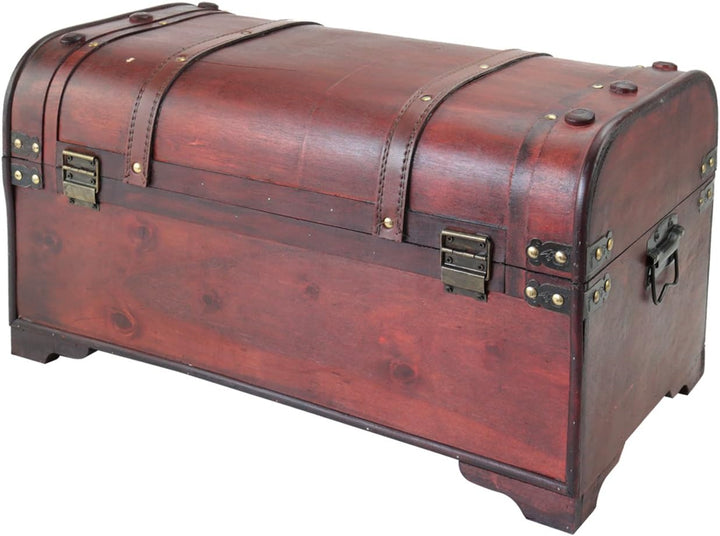 HMF 6402-154 Vintage Holztruhe mit Schloss | 54 x 28 x 30 cm | Gross | Mexiko 54 cm, Mexiko, 54 cm,