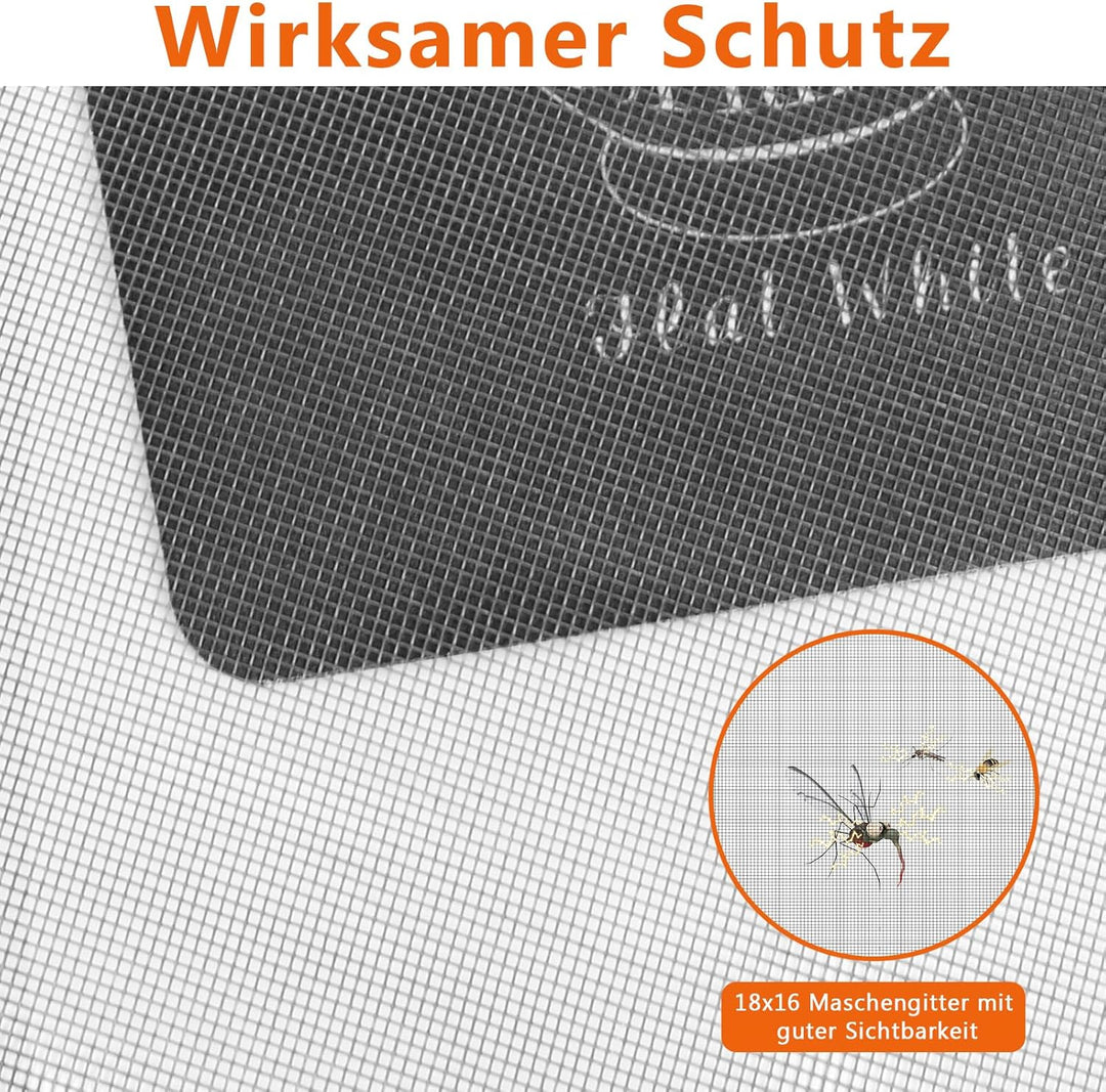 WochiTV Fliegengitter Tür Magnet 140 x 212cm Doppeltür Fliegengitter Tür Mit Magnetverschluss Ohne B