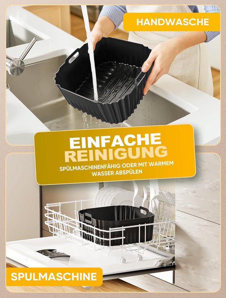 Silikonform Heissluftfritteuse für Russell Hobbs Air Fryer XXL 8L 27170-56, 3 Stück Airfryer Silikon