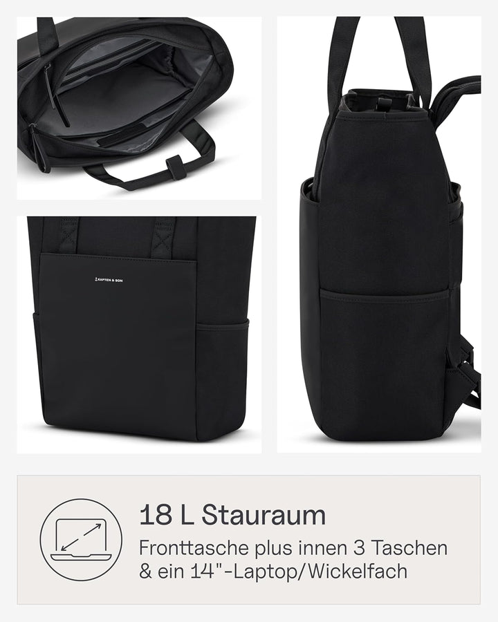 Kapten & Son Rucksack Lindby Diaper Set 12 L | 2in1 Wickelrucksack & Wickeltasche mit Kinderwagen- u
