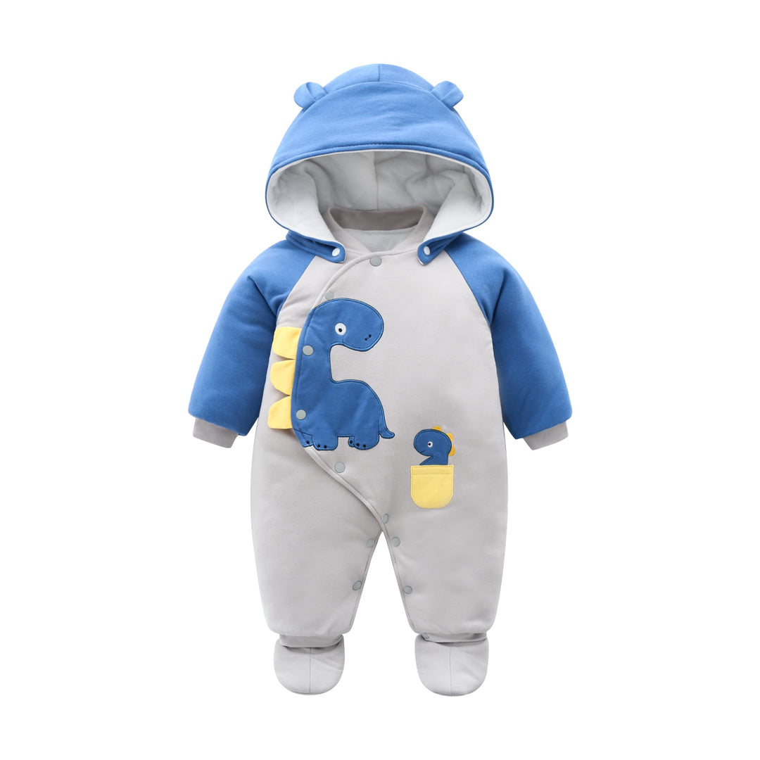 Baby Strampler Winter Schneeanzug mit Kapuze Jungen Mädchen Overall Baumwolle Abnehmbarer Hut Outfit