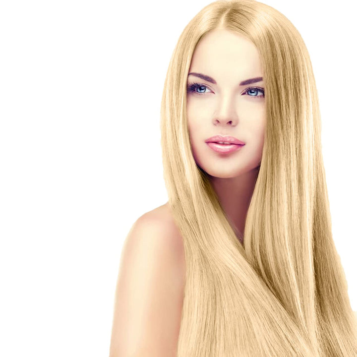 hair2heart Premium Extensions Echthaar Bondings Gewellt - 50 Strähnen 1g 60cm 9/0 lichtblond 